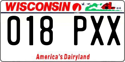 WI license plate 018PXX