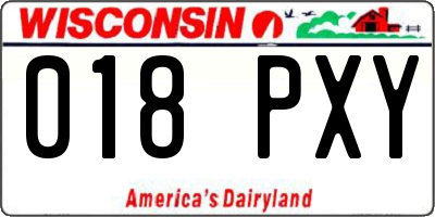 WI license plate 018PXY
