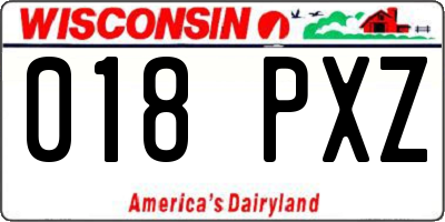 WI license plate 018PXZ