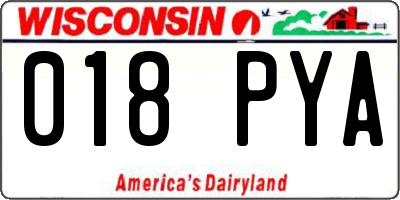 WI license plate 018PYA