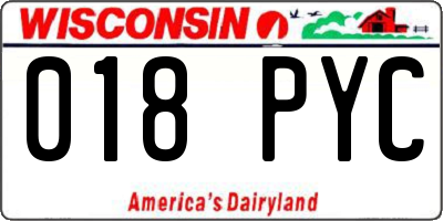 WI license plate 018PYC