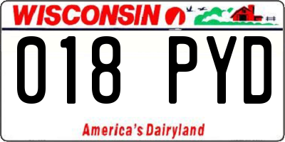 WI license plate 018PYD
