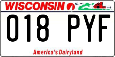 WI license plate 018PYF