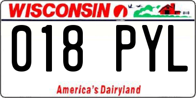 WI license plate 018PYL