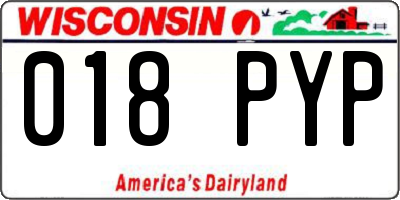 WI license plate 018PYP