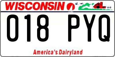 WI license plate 018PYQ