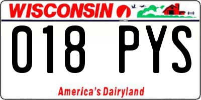 WI license plate 018PYS