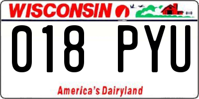 WI license plate 018PYU