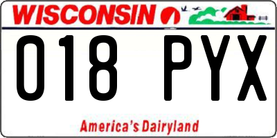 WI license plate 018PYX