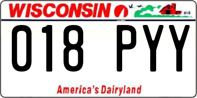WI license plate 018PYY
