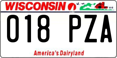 WI license plate 018PZA