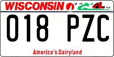 WI license plate 018PZC