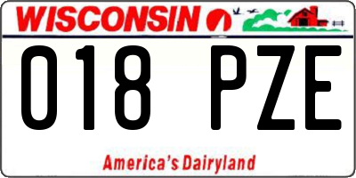 WI license plate 018PZE