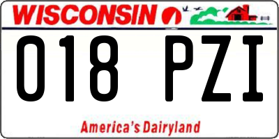WI license plate 018PZI
