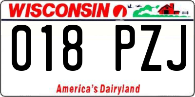 WI license plate 018PZJ