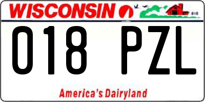 WI license plate 018PZL