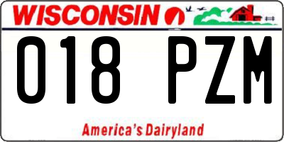 WI license plate 018PZM
