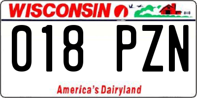 WI license plate 018PZN