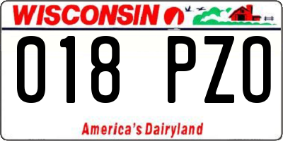 WI license plate 018PZO