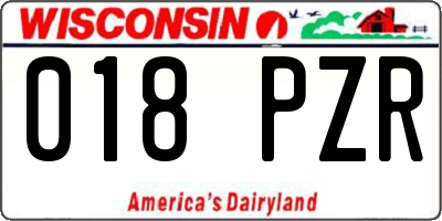 WI license plate 018PZR