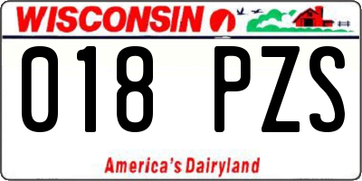 WI license plate 018PZS