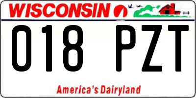 WI license plate 018PZT