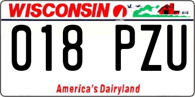 WI license plate 018PZU