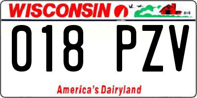 WI license plate 018PZV