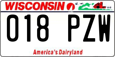 WI license plate 018PZW
