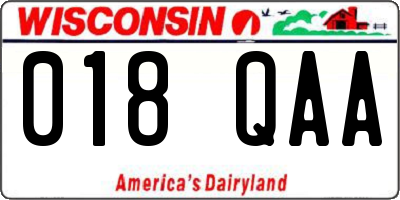 WI license plate 018QAA