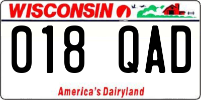WI license plate 018QAD