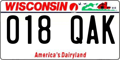 WI license plate 018QAK