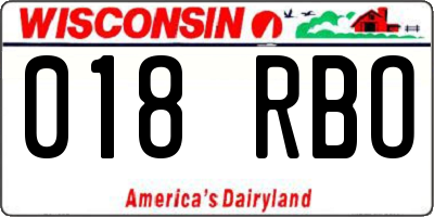 WI license plate 018RBO