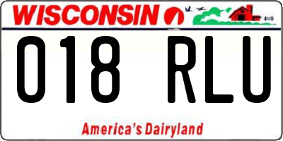 WI license plate 018RLU