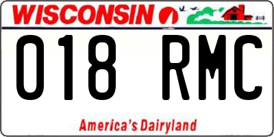 WI license plate 018RMC