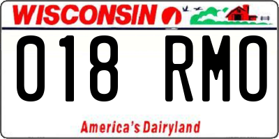 WI license plate 018RMO