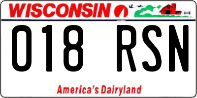 WI license plate 018RSN