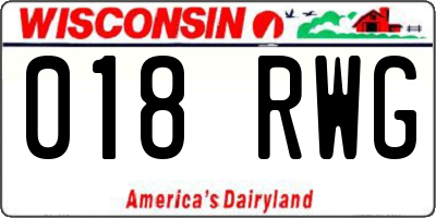 WI license plate 018RWG