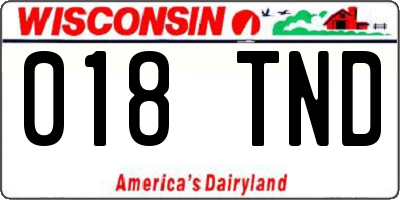 WI license plate 018TND