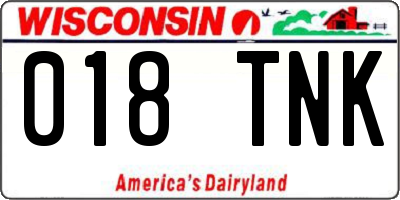 WI license plate 018TNK
