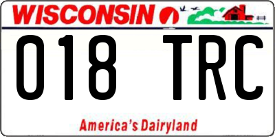 WI license plate 018TRC