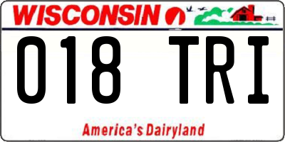 WI license plate 018TRI