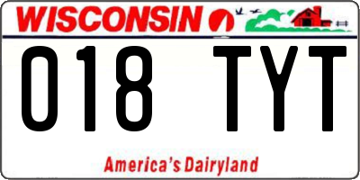 WI license plate 018TYT