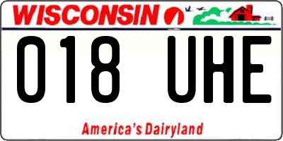 WI license plate 018UHE