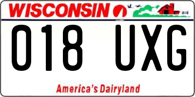 WI license plate 018UXG