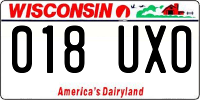 WI license plate 018UXO