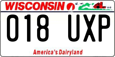 WI license plate 018UXP
