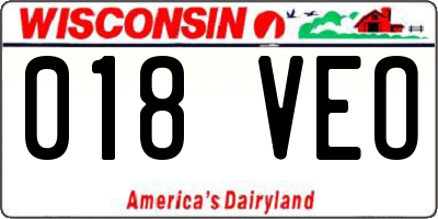 WI license plate 018VEO