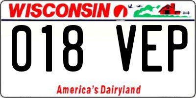 WI license plate 018VEP
