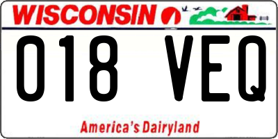 WI license plate 018VEQ